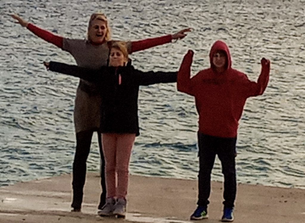 Wir am Strand